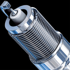 Bosch 6714 OE platinum spark plug close-up showing longer life vs copper