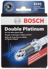 Bosch 8101 spark plugs in box showing factory pre-gap for easy installation.