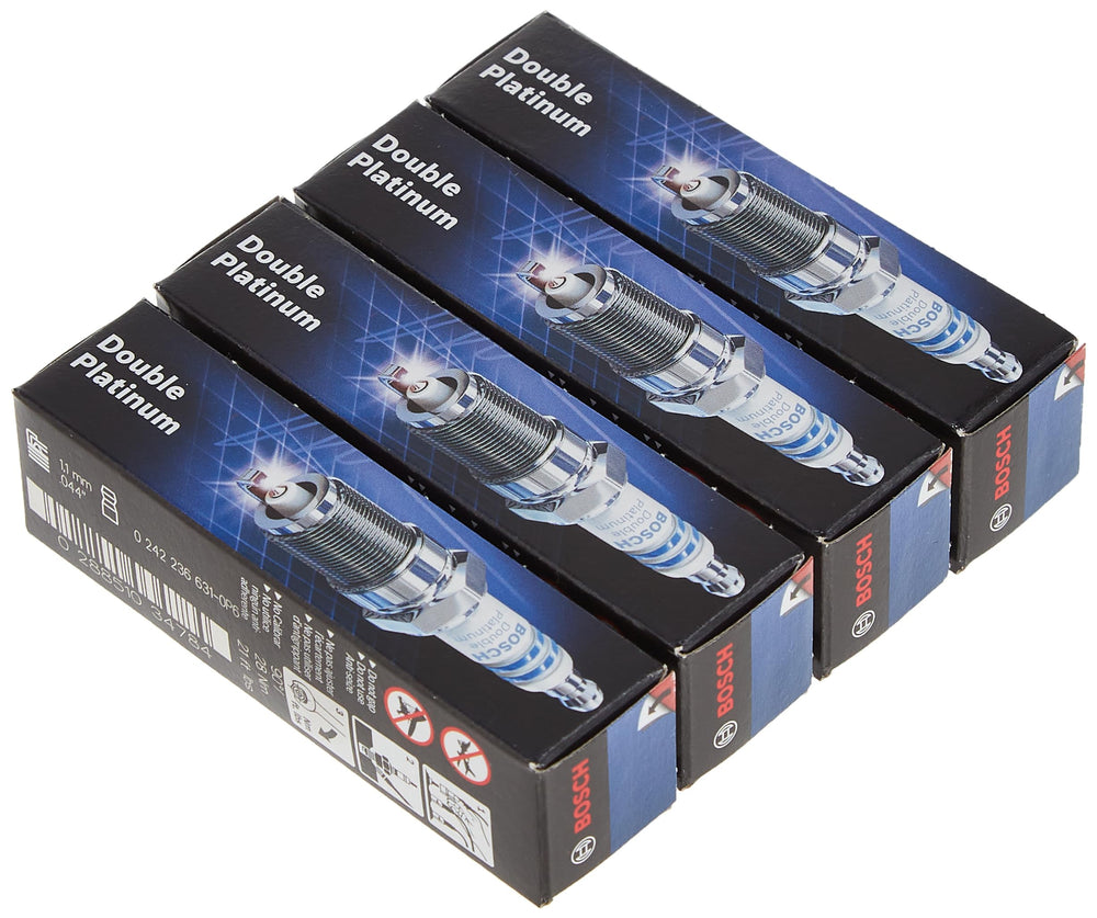 Close-up of Bosch 8101 platinum fine-wire tips highlighting durability.