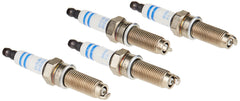 Bosch 9619 OE fine wire double iridium spark plug closeup highlighting high-performance ignition design