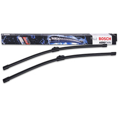 Bosch AeroTwin beam design blade with metal-free construction for smooth performance.