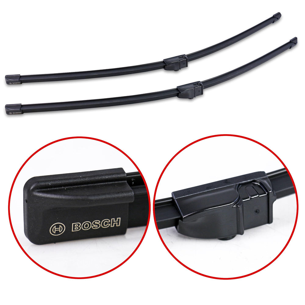 Bosch AeroTwin uniform-pressure blade maintains consistent windshield contact.