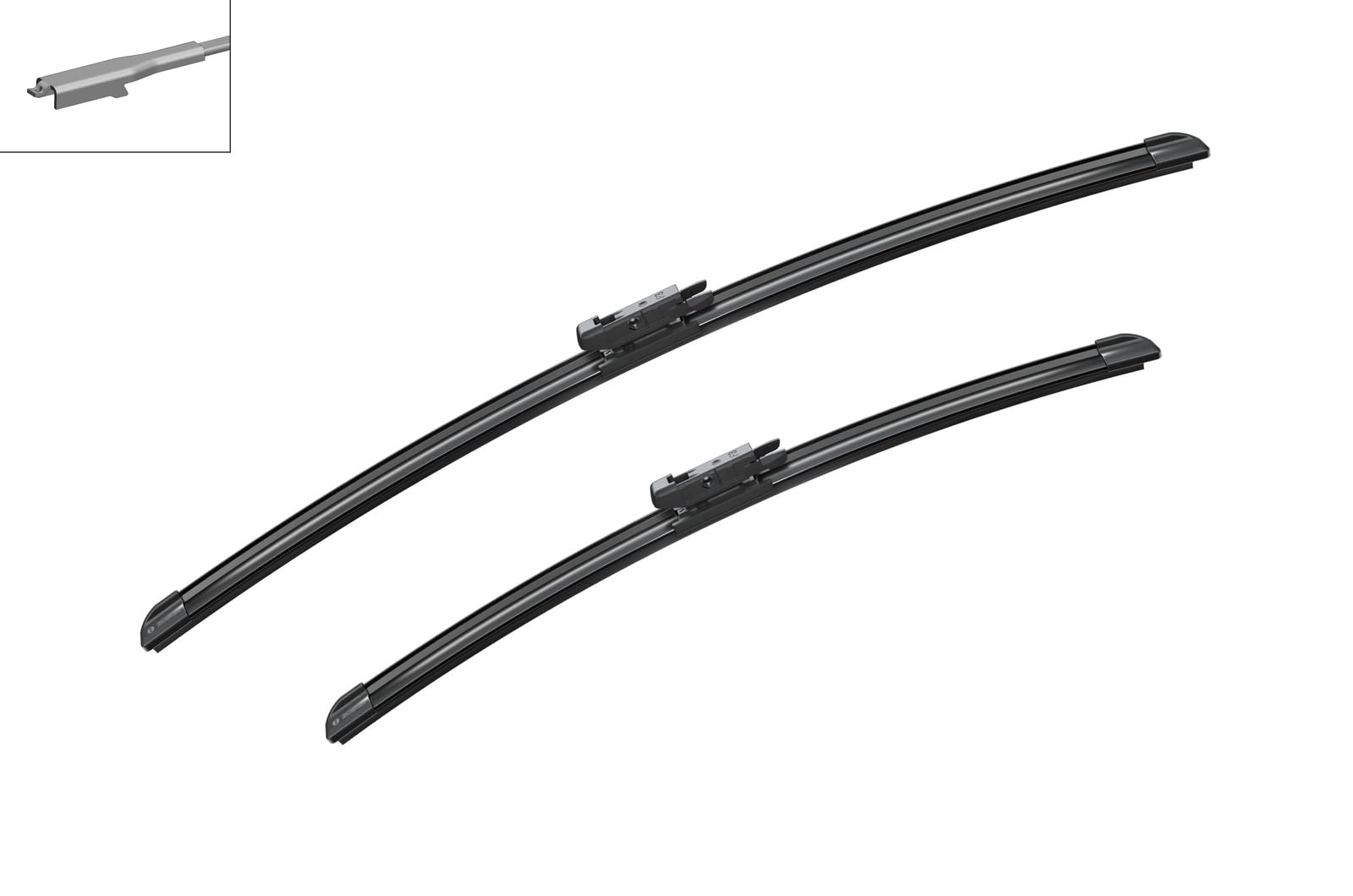 Bosch AeroTwin wind spoiler enhances blade contact at speed for consistent performance.