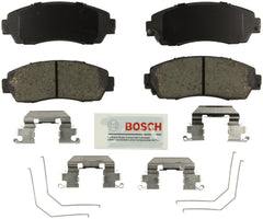 Bosch BE1521H front blue ceramic disc brake pad with hardware for quieter stopping.