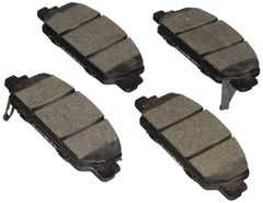 Bosch BE1654H blue ceramic brake pads front view with hardware for quiet stops