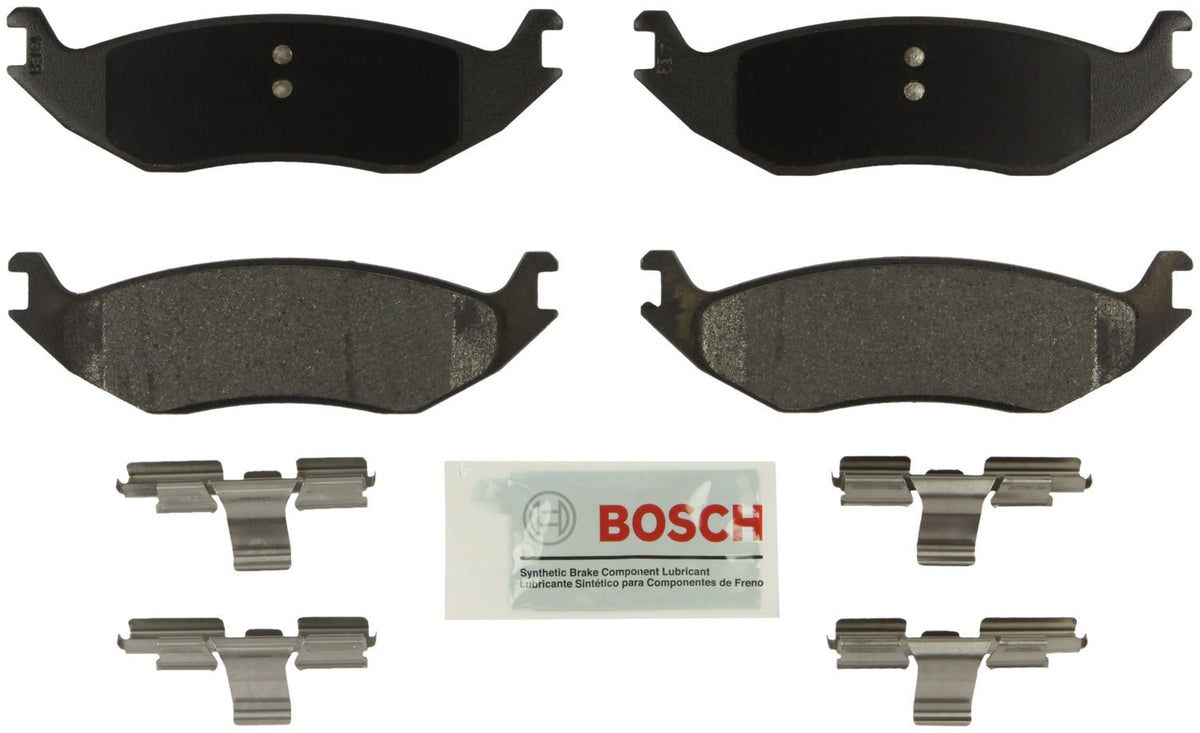 Bosch BE967H blue ceramic brake pads with hardware for rear axle deliver quiet stops