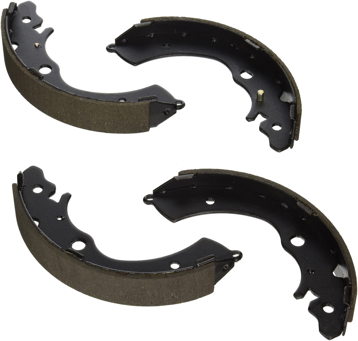 Bosch BS627 blue rear drum brake shoe set, asbestos-free and durable for reliable braking.