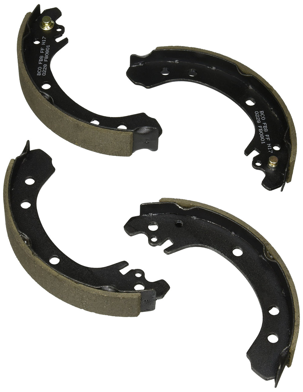 Bosch BS801 rear blue drum brake shoe set for Toyota Corolla; reliable braking.