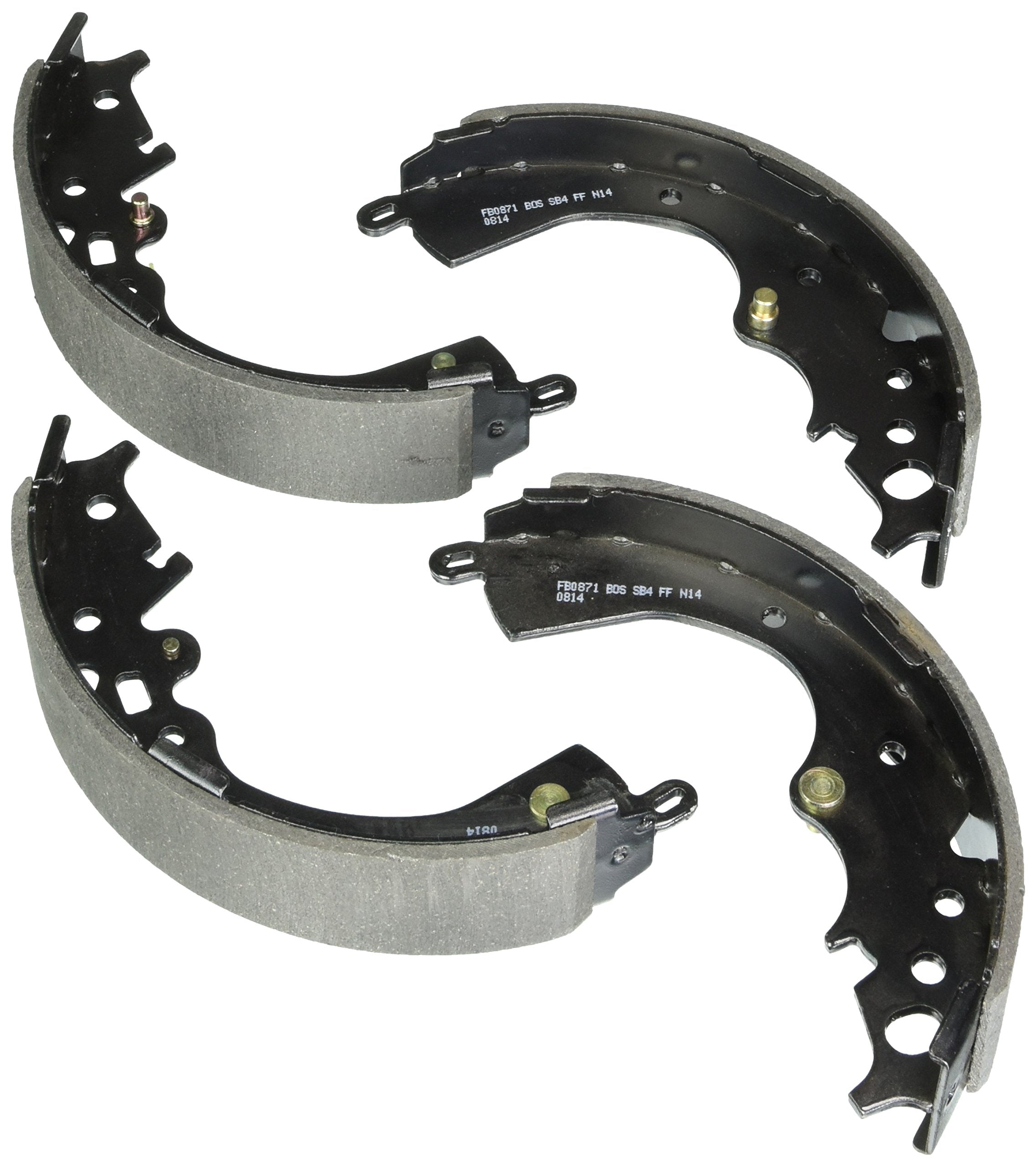 Bosch BS871 blue drum brake shoes rear view with corrosion-resistant finish and OE-style fit