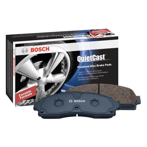 Close-up of Bosch ceramic friction material for robust stopping power and low dust.
