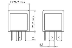 Bosch Changeover Mini Relay pins exposed, easy inspection and quick diagnostics.