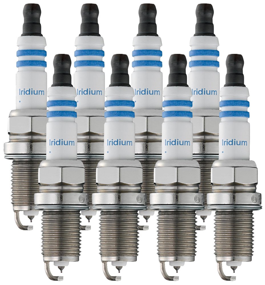 Bosch HR8LII33U iridium spark plug in 8-pack delivering reliable ignition power