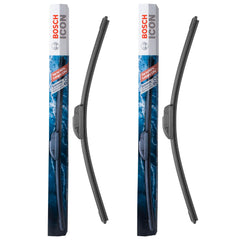 Bosch ICON arc-design tension spring ensures even contact on curved windshields.