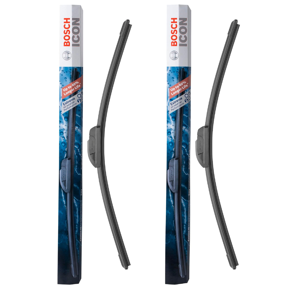 Close-up of Bosch ICON dual rubber technology indicating heat and ozone resistance.