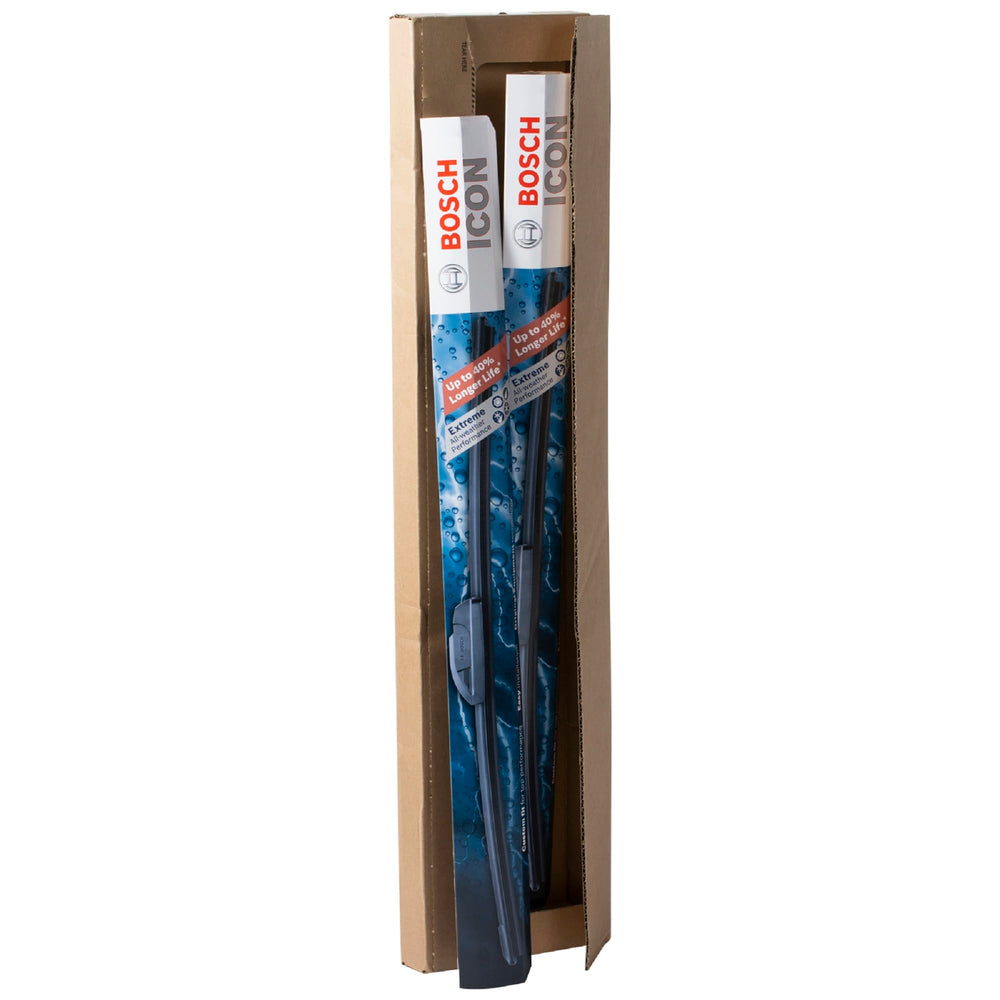 Bosch ICON beam wiper showing hook adapter for quick installation.