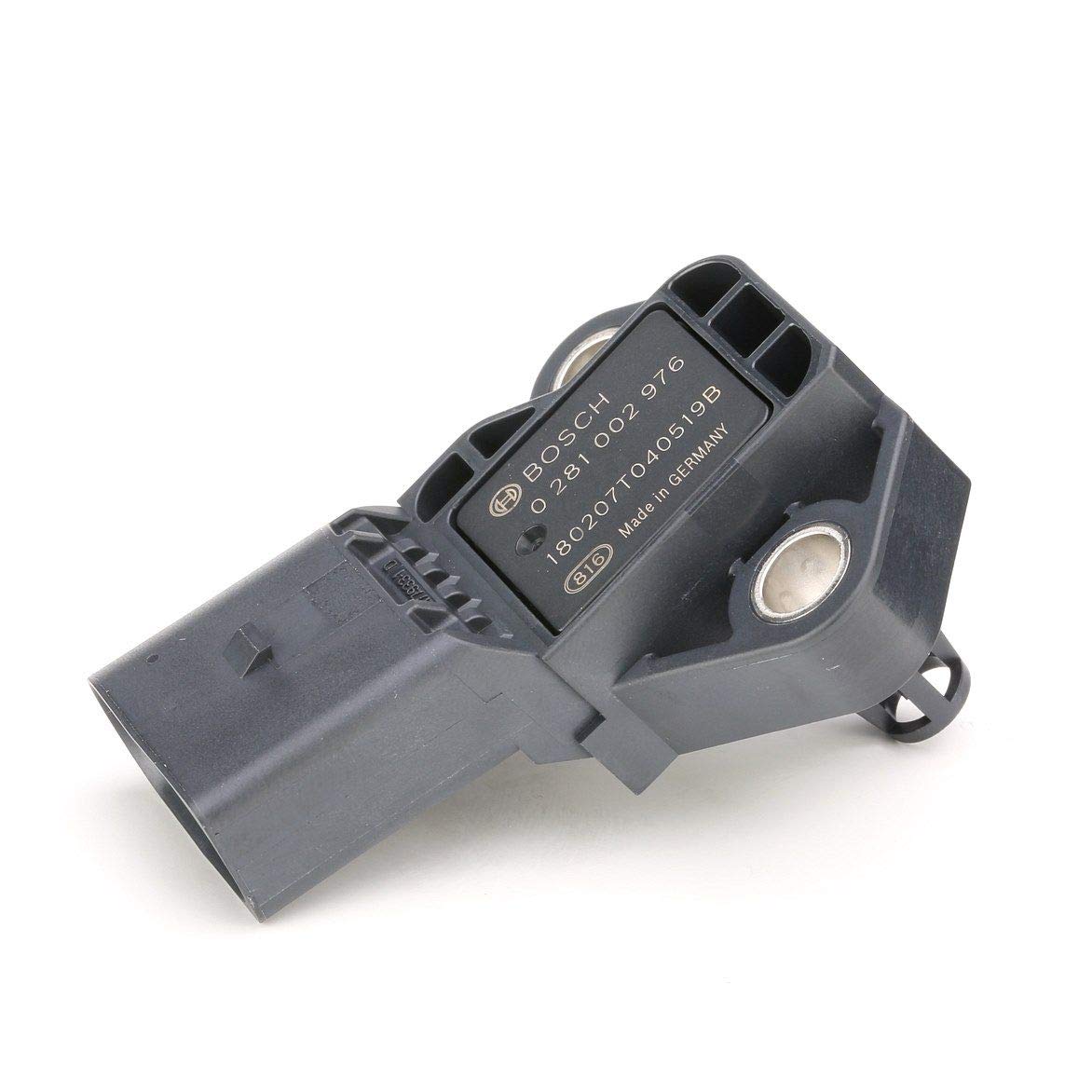 Bosch MAP sensor close-up with rugged coating for harsh intake environments.