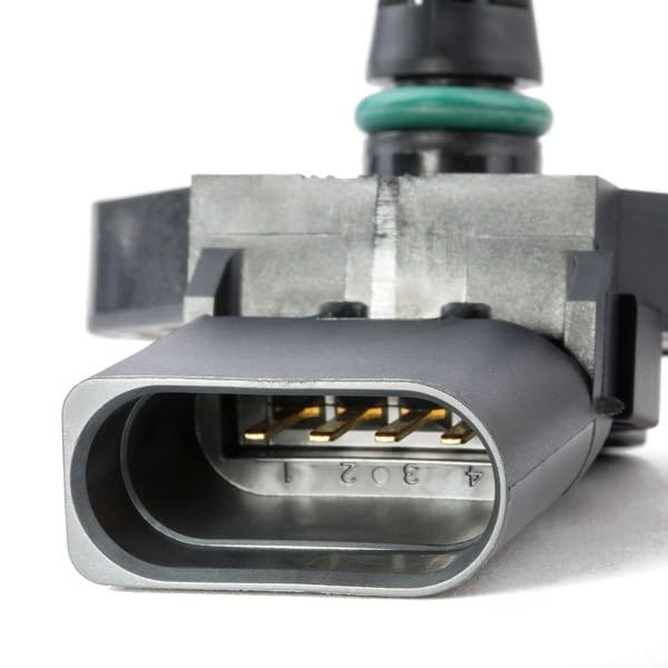 Bosch MAP sensor side profile highlights precise air pressure measurement for engine efficiency.