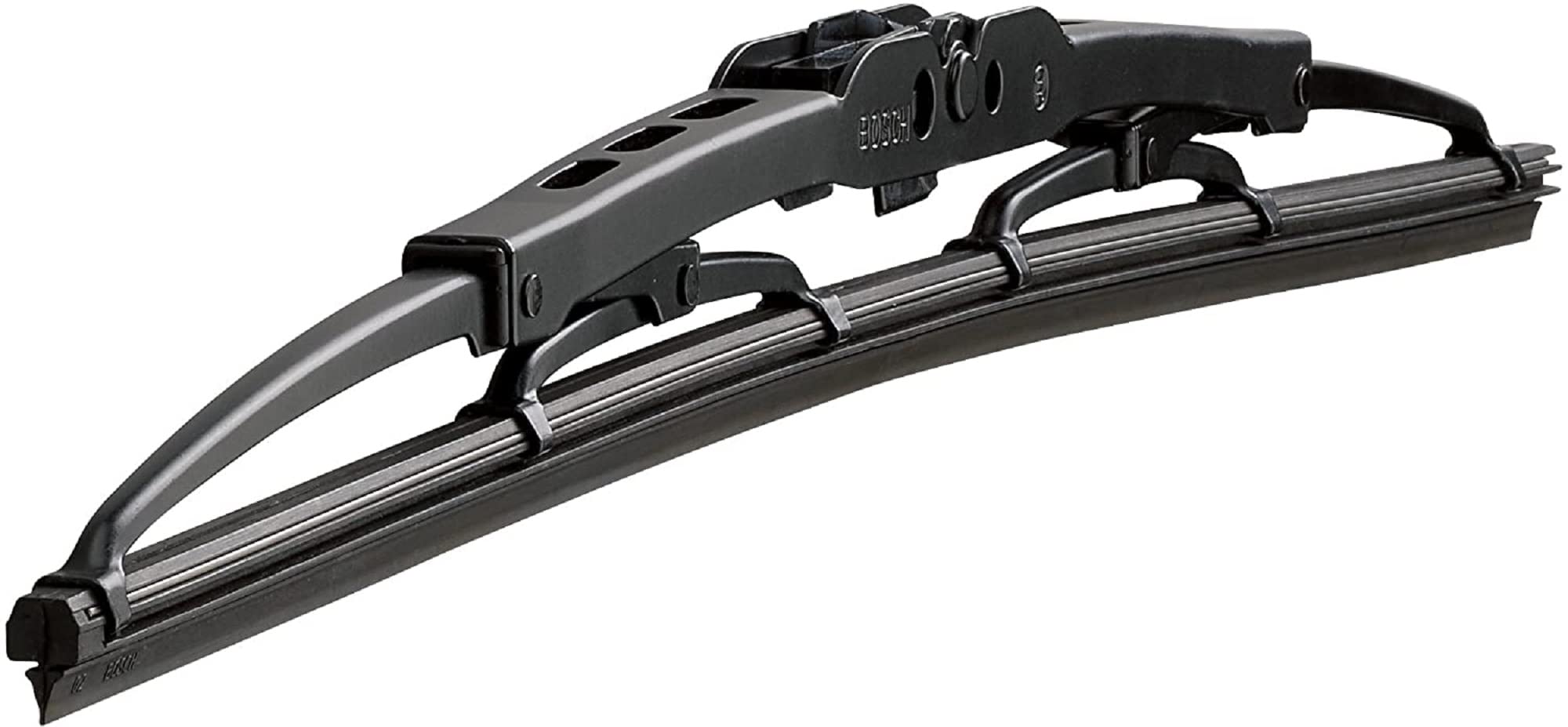 Bosch MicroEdge wiper blade showing QuickClip adapter for easy installation.