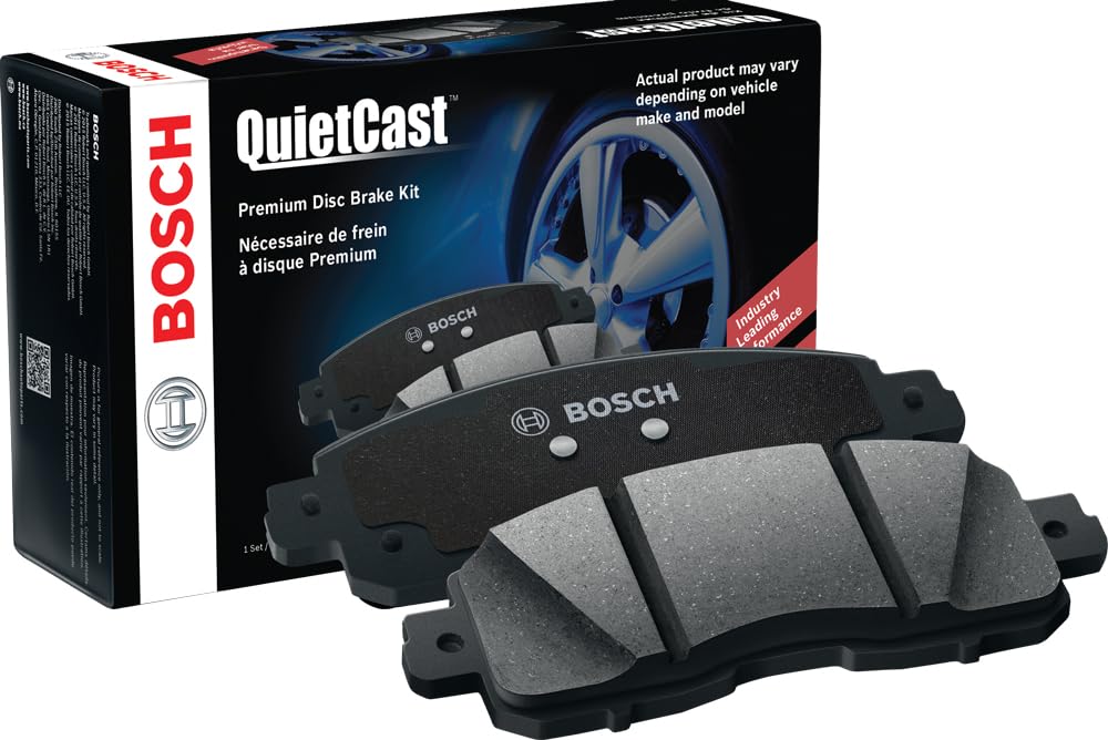 Bosch QuietCast ceramic rear brake pad set with a focus on quiet operation and durability.