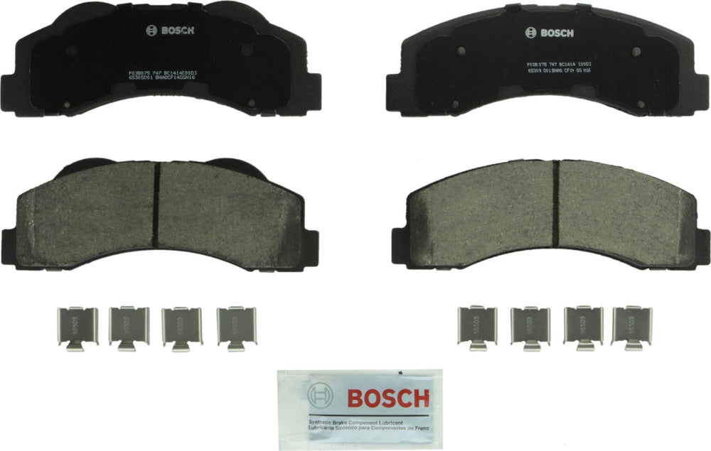 Bosch QuietCast front brake pads for Expedition and F-150 deliver quiet stops and reliability.