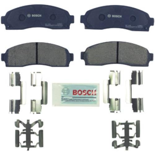 Bosch brake pad set with hardware for easy front axle installation and lasting performance.