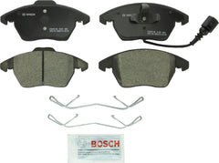 Bosch QuietCast front brake pad set with ceramic material for quiet, strong stopping.