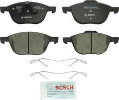 Bosch QuietCast front brake pad set with ceramic friction for quiet, reliable stopping.