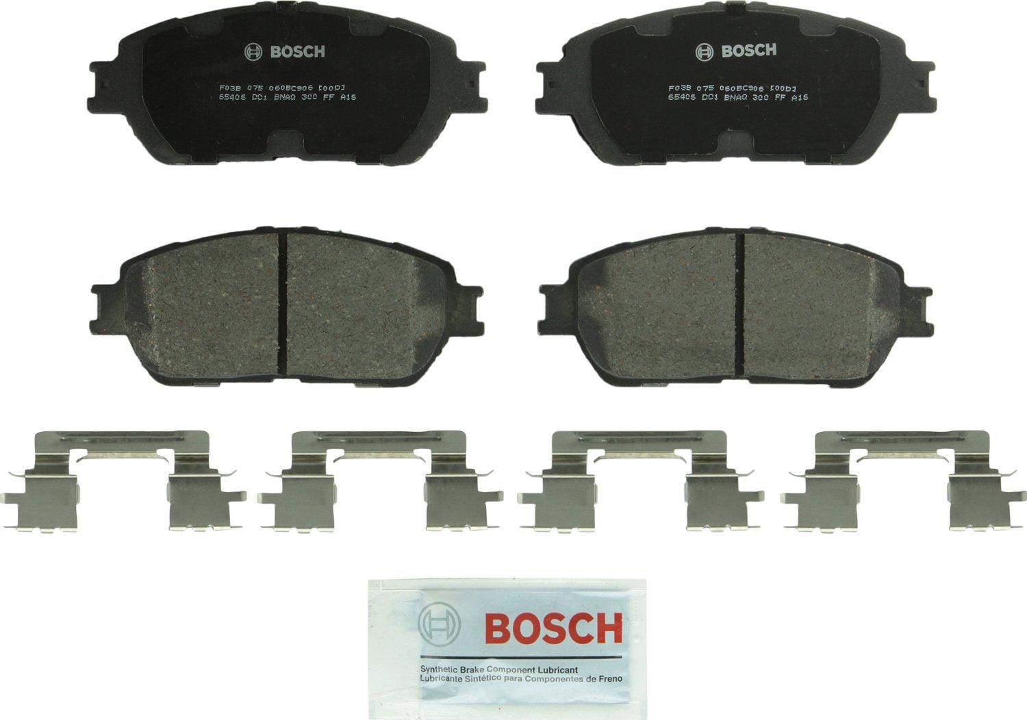 Bosch QuietCast front brake pad set for select Lexus/Toyota models offers quieter stops and durable performance.