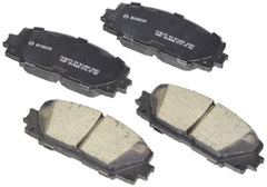 Bosch QuietCast front ceramic brake pad set for compatible Lexus CT200h and Toyota Prius models, delivering quiet operation and strong stopping power.