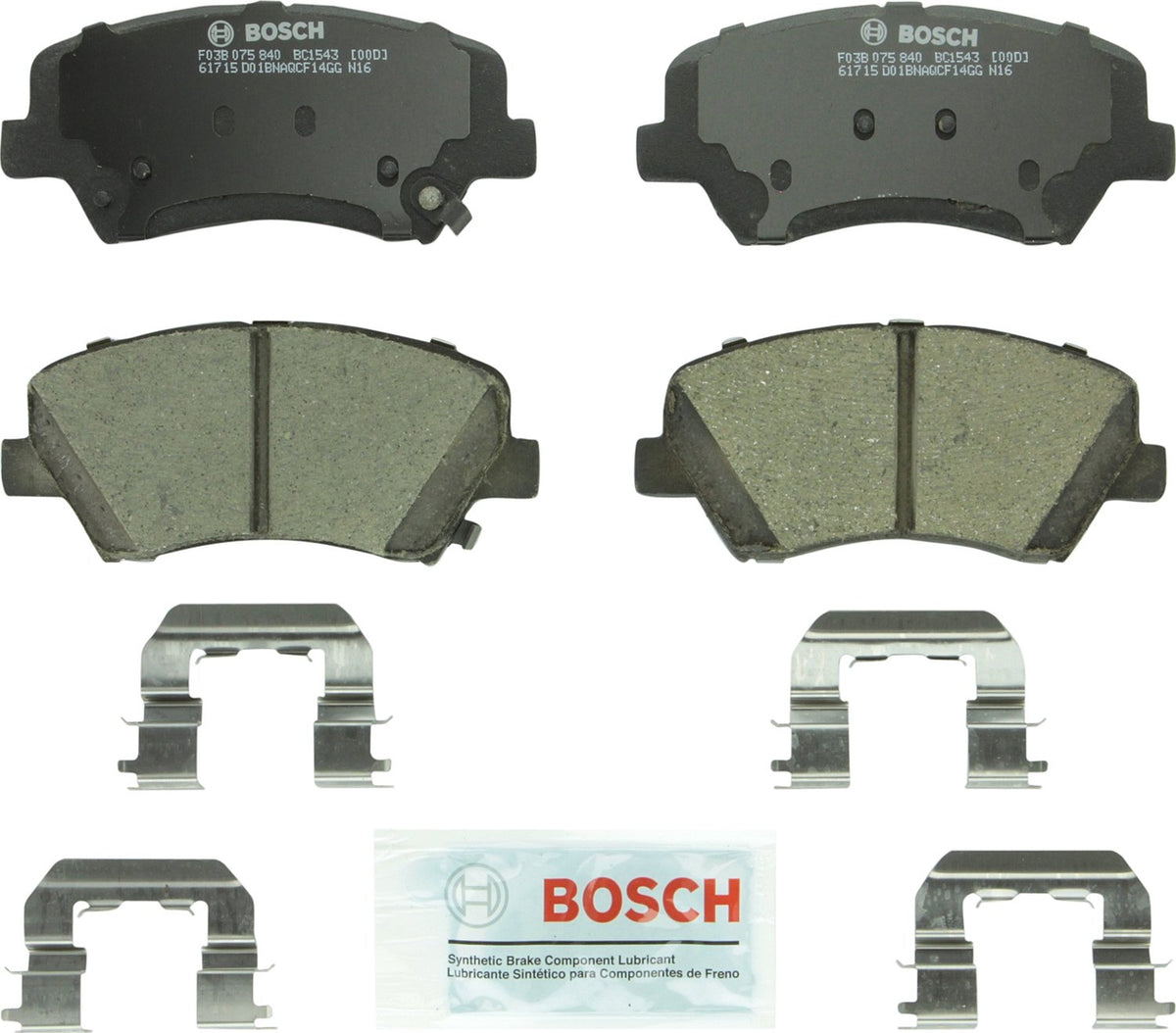 Bosch QuietCast front brake pads on Hyundai Elantra full-detail showcase premium fit and performance.