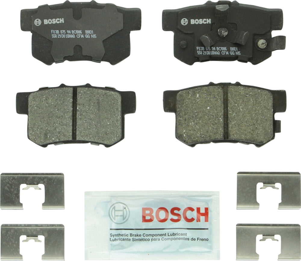 Bosch QuietCast rear ceramic brake pads for Acura RDX and Honda CR-V provide quiet operation.