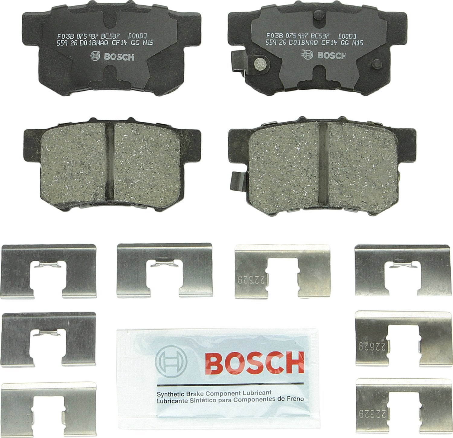 Bosch QuietCast rear ceramic brake pad set for Acura CL, ready for quiet stops