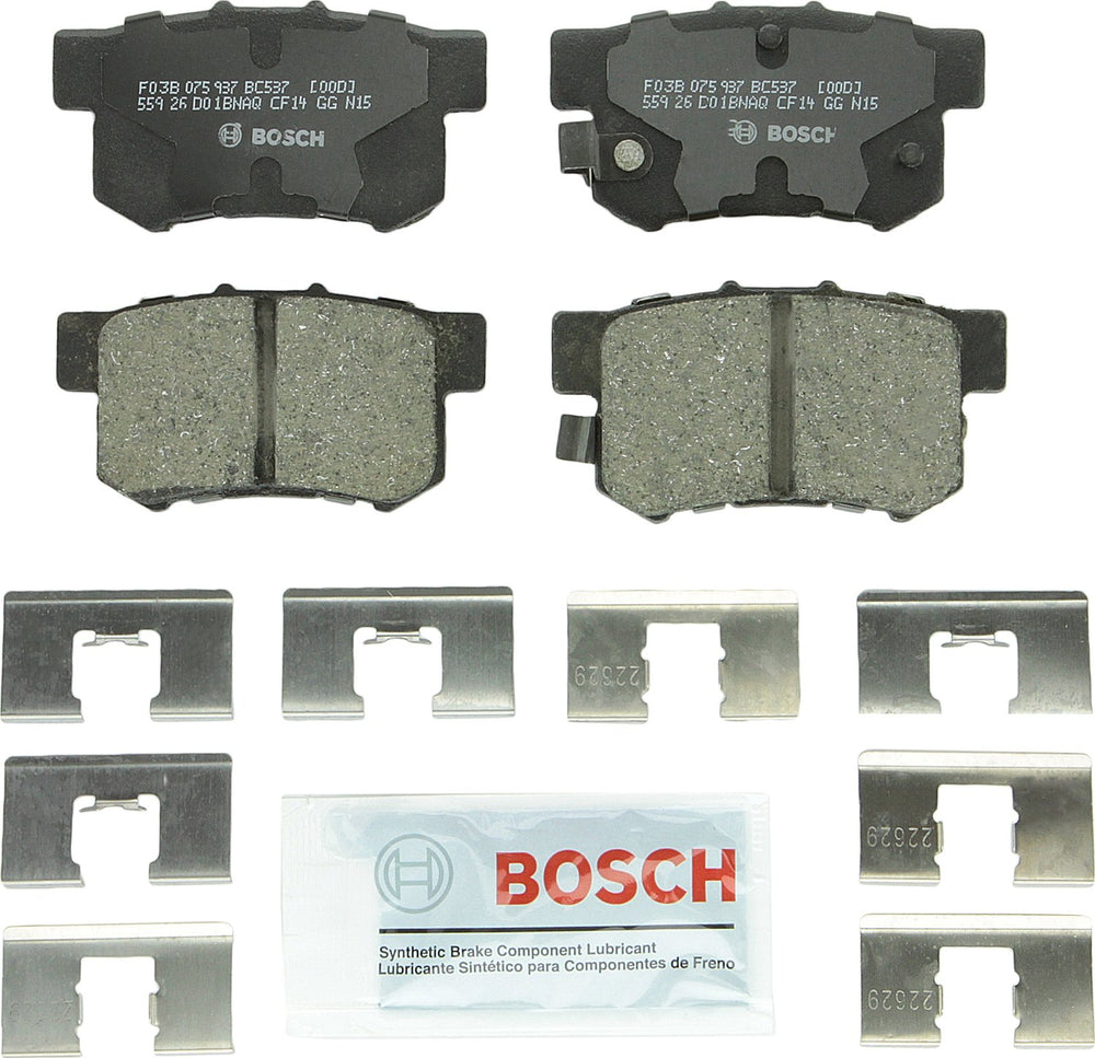 Bosch QuietCast rear ceramic brake pad set for Acura CL, ready for quiet stops