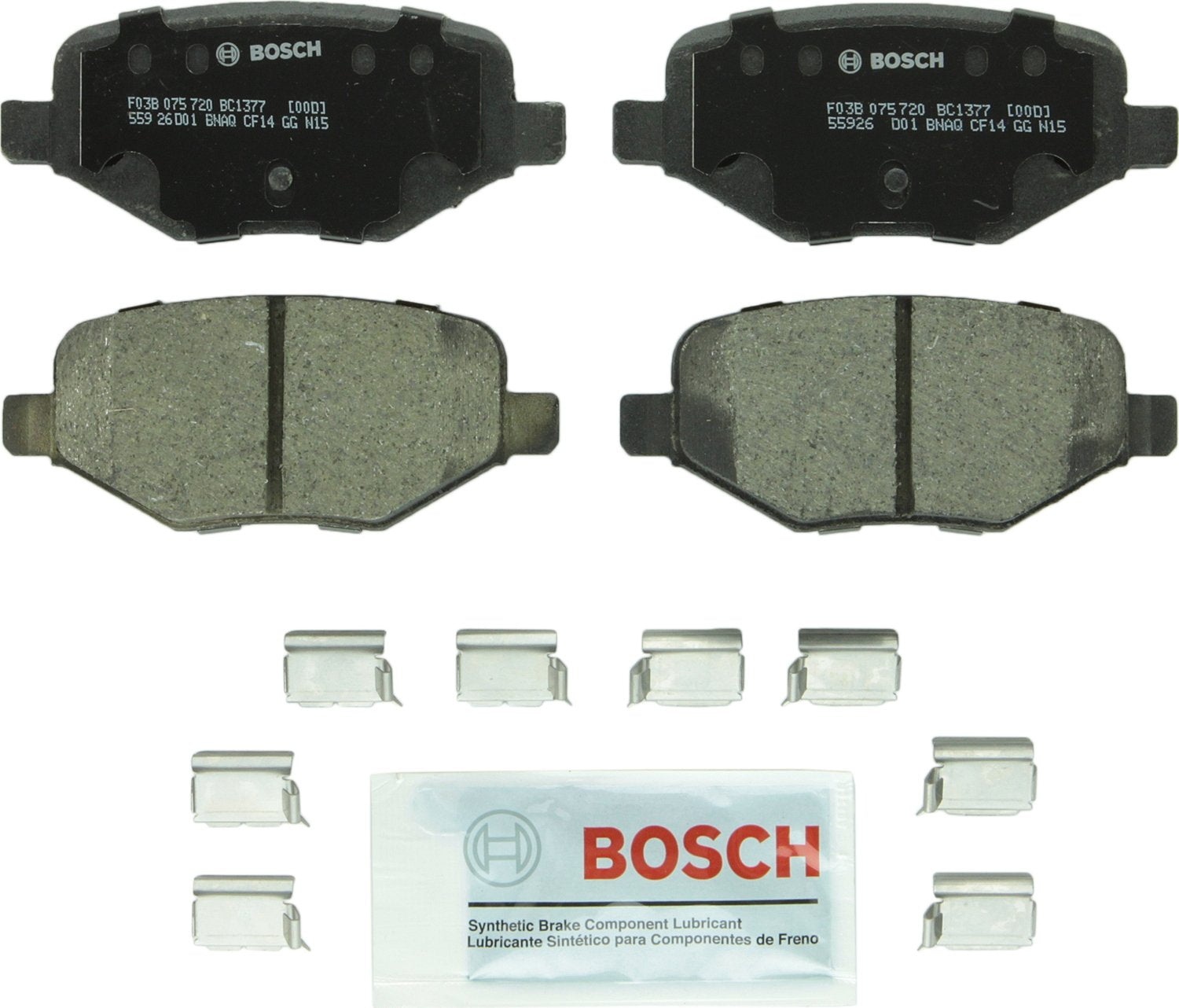 Bosch QuietCast rear brake pad set for Ford Edge offers quieter stops and corrosion resistance.