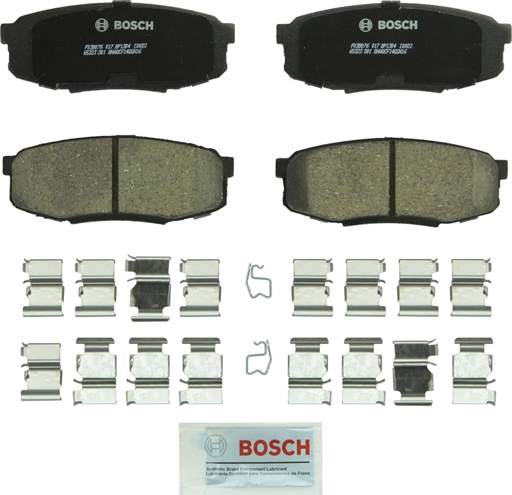 Bosch QuietCast rear brake pad set for compatible Lexus and Toyota models, designed for quiet operation.
