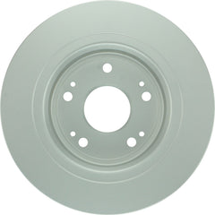 Close-up of Bosch QuietCast rear rotor showing OEM-style vane configuration for heat dissipation