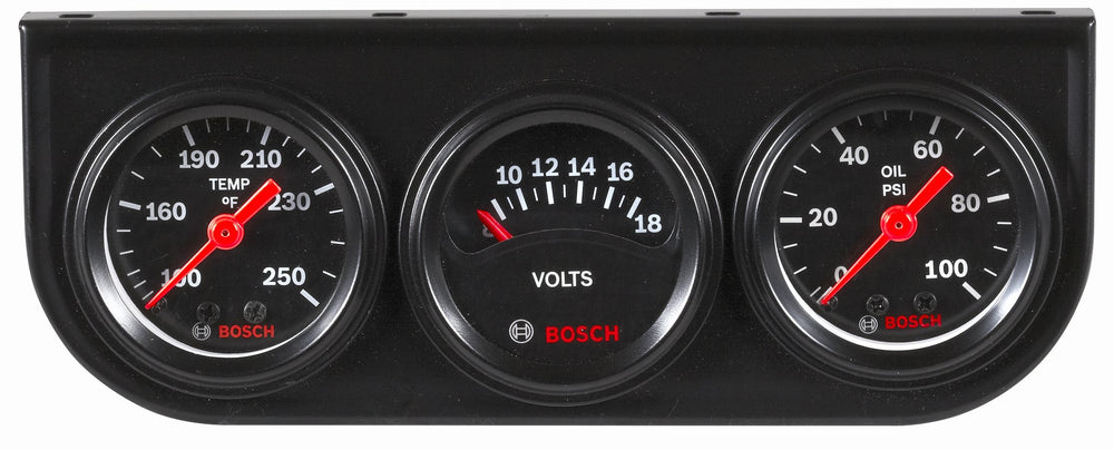 Bosch SP0F000037 Style Line mini triple gauge kit with black dial face for easy dash reading