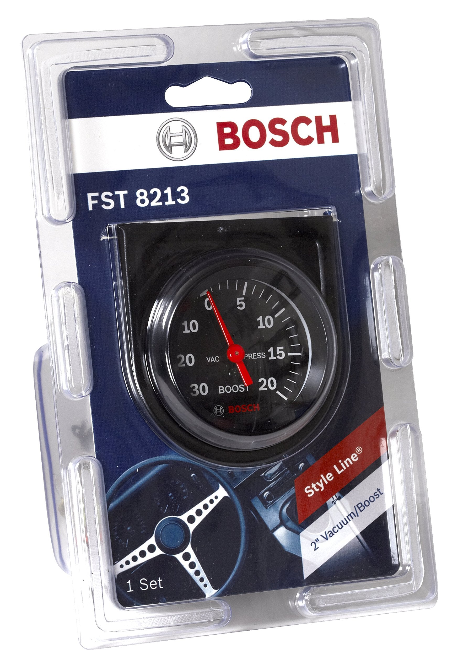 Bosch SP0F000050 gauge installed with 72-inch tubing for flexible mounting