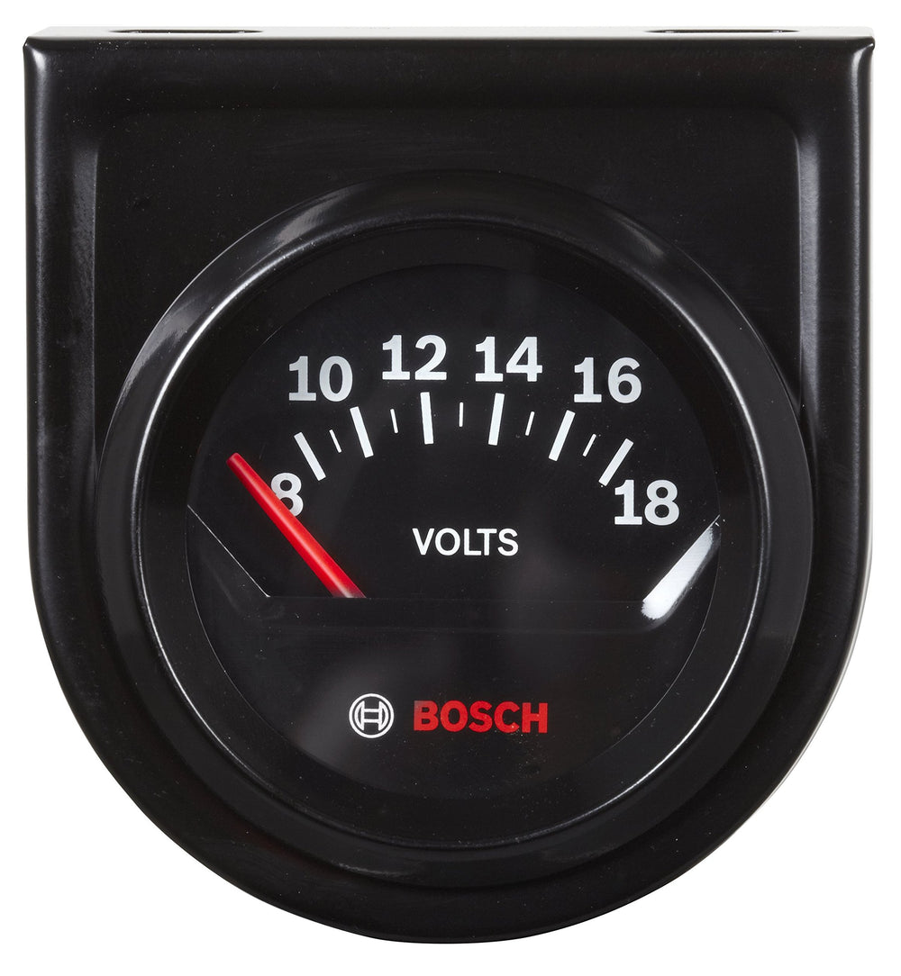 Bosch SP0F000051 2-inch gauge with black dial for clear voltage readings.
