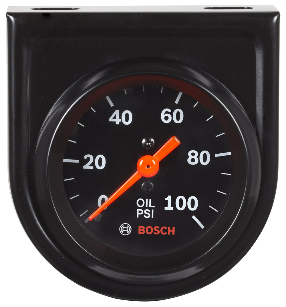 Bosch SP0F000052 gauge with black dial for crisp readings in engine bays