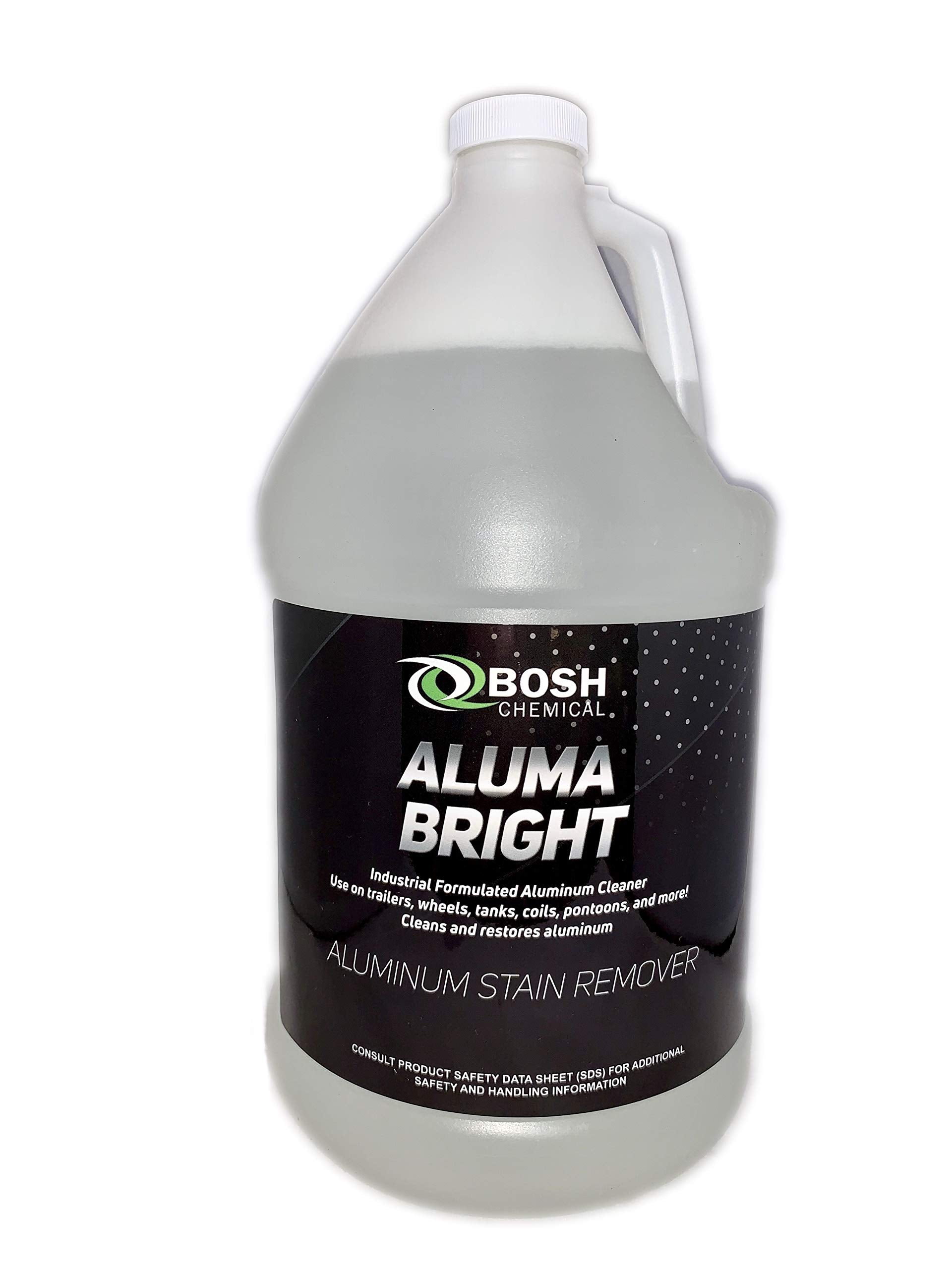 Bosh Chemical Aluma Bright bottle pour enables quick aluminum cleaning.