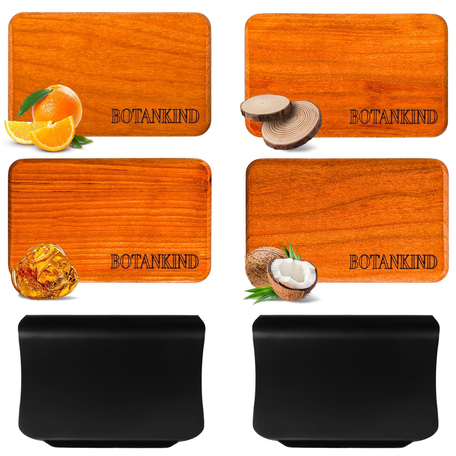 Botanikind wooden visor-clip car air freshener on the sun visor for a clean cabin scent.