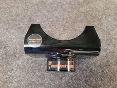 Bottle Jack Buddy lift pad on bottle jack for safer axle lifting.