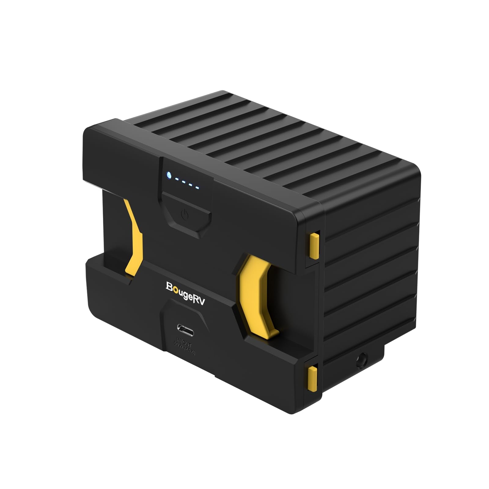 BougeRV 173Wh detachable battery powering a portable fridge outdoors
