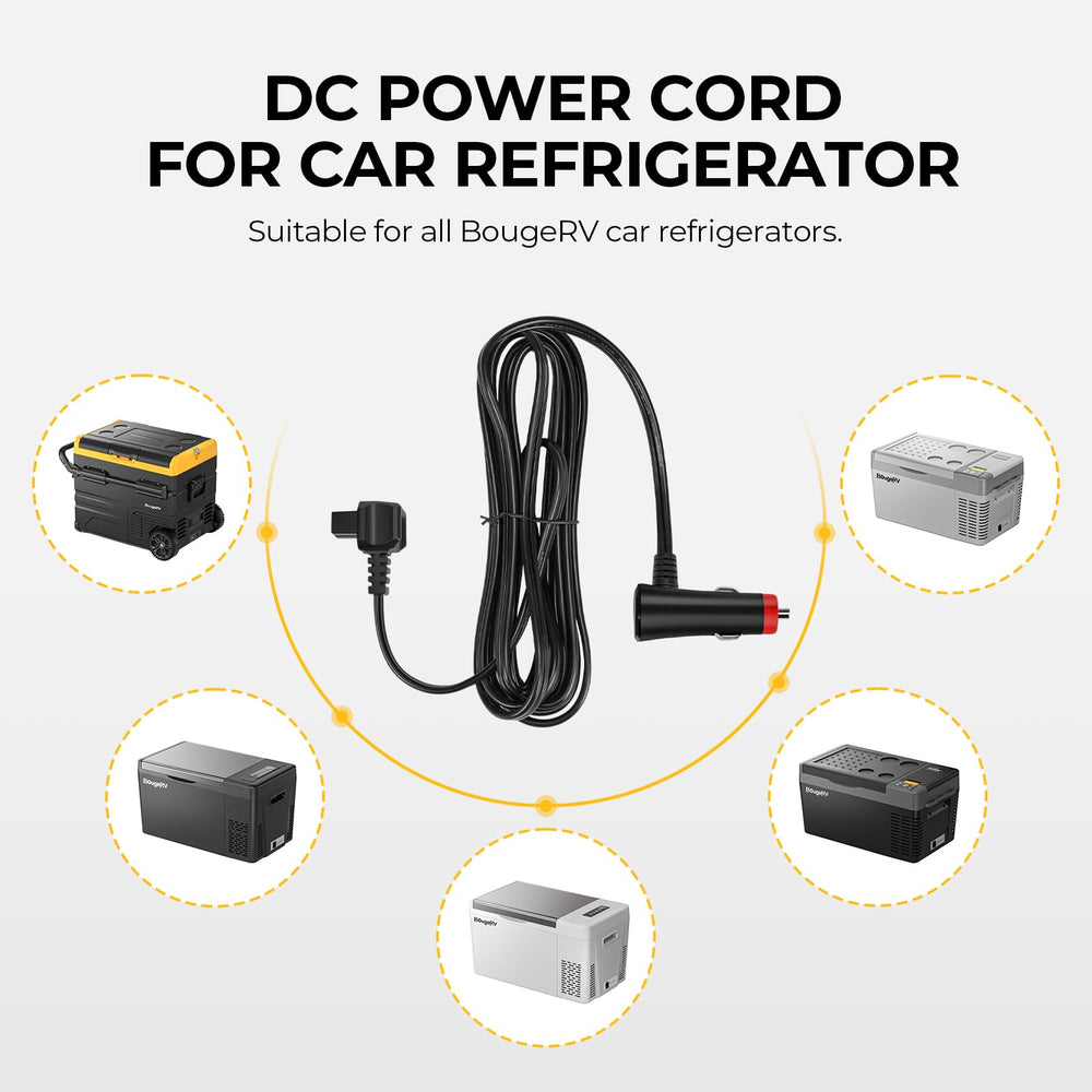 BougeRV 3.5m long DC power cord offers flexible reach for car freezers.