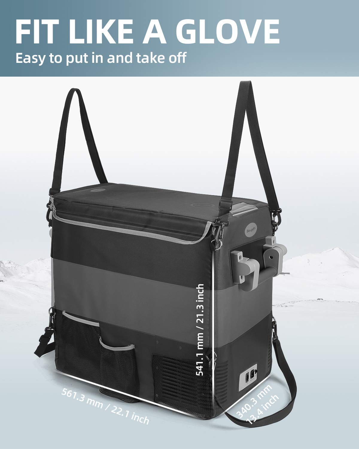 BougeRV 53 Qt cover year-round protection against sun, dust, and impacts.