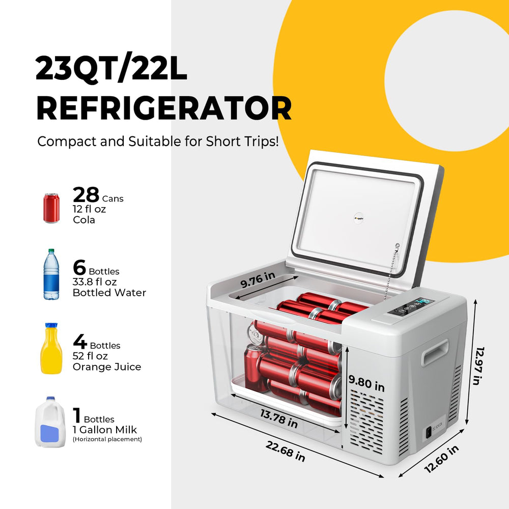 BougeRV CR22 digital control panel enables precise temperature management.