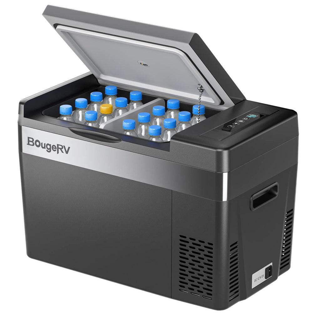 BougeRV CR28 compact dimensions for easy fit in trucks and RVs.