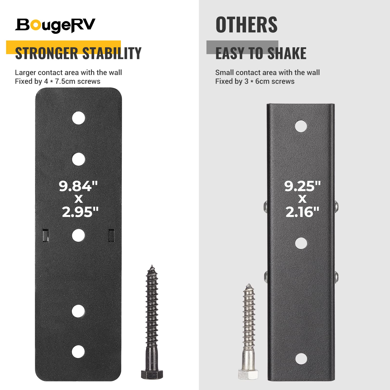 BougeRV Wall Storage Cargo Rack keeps heavy cargo off the floor.