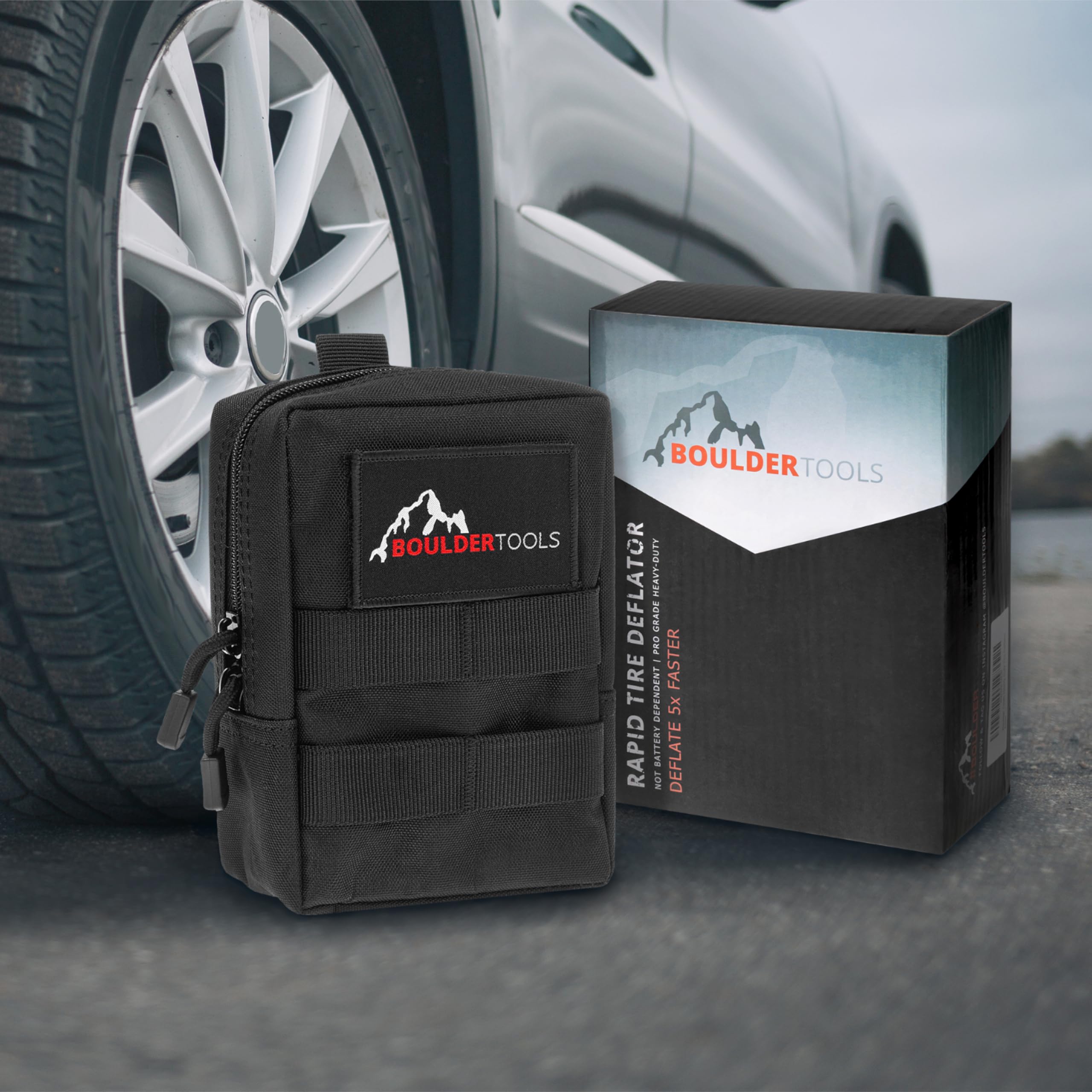 Boulder Tools complete deflator kit provides all-in-one solution for quick tire management.